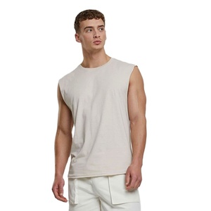 Camiseta sin mangas personalizada OEM 2026 para hombre, de punto ligero, con aberturas, de secado rápido, de elastano y poliéster, diseño deportivo holgado, ropa para hombre - Product Image 1