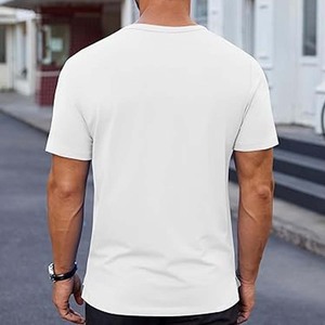 100% algodón para hombre, Camiseta lisa de manga corta con cuello redondo, camisetas con logotipo personalizado, camisetas Unisex con logotipo personalizado - Product Image 1