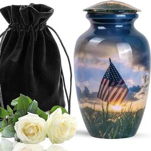 Urnas de cremación Classica de aluminio 100% de la mejor calidad para adultos Embalaje personalizado para cenizas Material metálico para compradores globales - Product Image 1