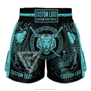 Shorts d'entraînement thaïlandais OEM pour arts martiaux, taille mi-haute, tissés, 220G, 100% polyester, légers et durables, vêtements de sport - Product Image 5
