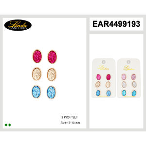 Pendientes de Cristal Ovalados Linda Fashion, Chapados en Oro Antiguo, Joyería de Fiesta para Mujer, Diseño de Perlas de Imitación - Product Image 5