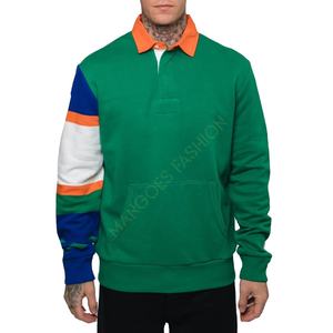 Sudadera de Rugby Personalizada con Capucha en Verde, Ribetes Acanalados, Tela de Lona Transpirable, Algodón/Bambú para Invierno y Maternidad - Product Image 1