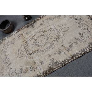 Tapis classique en laine marron beige 3.5x6.7 pieds Vintage turc Patchwork Design adolescent salon Rectangle couloir Latex 4m tapis de chevet - Product Image 5