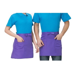 Delantal de Chef de algodón Unisex de lujo, manopla de horno corta, logotipo bordado con estampado de Color personalizado, uniforme de Chef de cocina ODM - Product Image 2