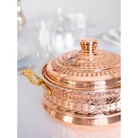Casserole en cuivre moderne, personnalisée, en cuivre pur, faite à la main, avec couvercle, compatible lave-vaisselle, compatible four, compatible induction