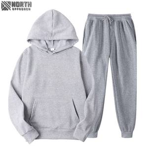 Chándal de algodón ligero transpirable de invierno de alta calidad para hombre, conjunto de Jogger y Sudadera con capucha de talla grande de 2 piezas - Product Image 6