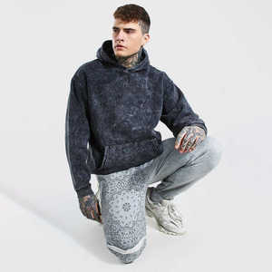Ensemble de streetwear personnalisé de haute qualité pour hommes sweat à capuche tricoté vintage lavé à l'acide pantalons de survêtement fabricants de sweat à capuche pour hommes - Product Image 2