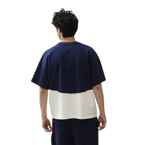 Sweat-shirt décontracté d'hiver pour homme de haute qualité à manches longues, surdimensionné, en polyester/coton, motif uni, design patchwork, vente en gros - Product Image 2