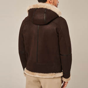 Tendance hommes B3 en peau de mouton en peau de mouton haute qualité Durable veste en cuir pour hommes écologique grande taille Biker Faux - Product Image 4