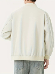 Chaqueta de bombardero para hombre hecha a medida con cuello alto Chaqueta de talla grande de calidad con precio de logotipo - Product Image 3