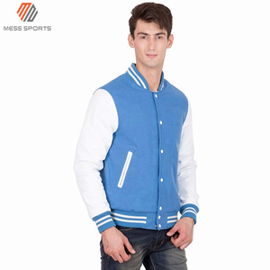 Customizable Reversible Windproof Quick-Dry Breathable Wool/Polyester Blend <b>Long</b> Sleeve Varsity <b>Jacket</b> for <b>Men</b> with Wool Lining - Product Image 4