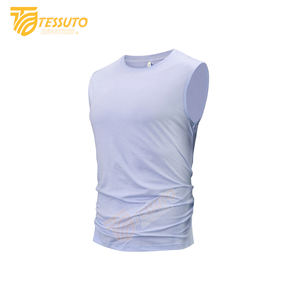 TESSUTO-Camiseta sin mangas con cuello redondo para hombre, transpirable, de punto, informal, con lavado de lejía, estilo Gymwear, camiseta sin mangas ajustada de estilo activo - Product Image 4