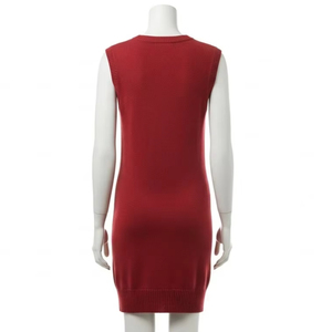 Vestido de Suéter de Punto Sin Mangas, Color Sólido, Poliéster Suave y Elástico, Informal, para Otoño e Invierno, Venta al por Mayor, Mercado de Exportación Global de la UE - Product Image 4
