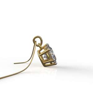 Avarta Jewelry Colgante solitario de moissanita de 2 quilates de plata esterlina para niñas y mujeres - Product Image 2