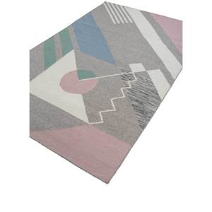 พรมขนสัตว์ทอมือลายเรขาคณิตสีงาช้าง รุ่น ADWL-13098 รูปทรงสี่เหลี่ยมผืนผ้า เหมาะสำหรับห้องนอน ห้องนั่งเล่น สำหรับวัยรุ่น สำหรับใช้ในบ้าน - Product Image 2