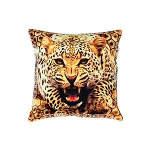 Handmade Digital Printed Leopard Face Cushion Covers Multicolor 16x16 Decorative Accent Pillows for <b>Sofa</b> <b>Bed</b> Printed Multicolor - Product Image 2