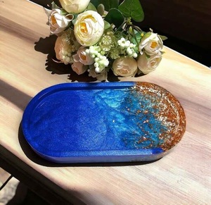 Resin <b>Decorative</b> Tray in Multiple Colors Cosmetic Organizer Home <b>Decor</b> Oval Resin Tray Vanity Tray High Quality - Product Image 4