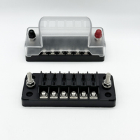 Boîtier de fusibles à 6 voies avec protection étanche et bus négatif pour véhicules 12V/24V, voitures, camions, bateaux, marine, camping-cars