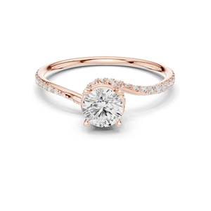 Bague de fiançailles en diamant de laboratoire brillant de 0,84 ct, clarté VVS-VS, or 18KT/14KT/10KT, argent 925, rose/jaune, certifiée IGI - Product Image 2
