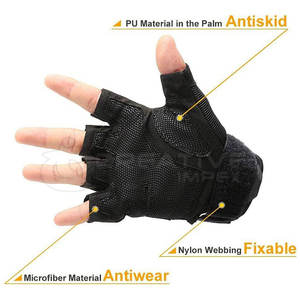 ถุงมือนิรภัยยุทธวิธีครึ่งนิ้วคุณภาพสูงระบายอากาศและทนทานสำหรับปืนอัดลมและล่าสัตว์กลางแจ้ง - Product Image 6