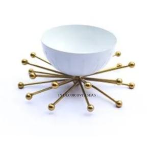 Última Llegada de Diseño Atractivo, Cuencos de Alta Calidad Hechos de Metal Chapado en Oro para Servir Frutos Secos y Dulces - Product Image 3