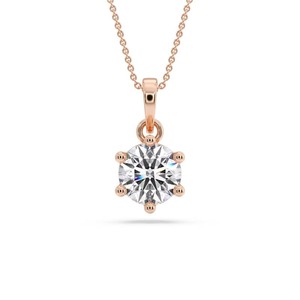 Colgante de diamante redondo brillante de 0.30 ct, diamante cultivado en laboratorio en platino, para ocasiones especiales y fiestas. - Product Image 1