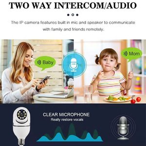 Caméra PTZ Ampoule Wi-Fi 5G 1080p HD 360 Degrés <span class=keywords><strong>E27</strong></span> Vision Nocturne Détection de Mouvement Sécurité IP Réseau CCTV pour la Sécurité Domestique - Product Image 4