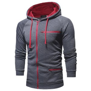 Sudadera con Capucha para Hombre al por Mayor, de Dos Telas, Color Sólido, Alta Calidad, 100% Algodón, con Cierre, Estilo Urbano Único, Ropa de Invierno - Product Image 3