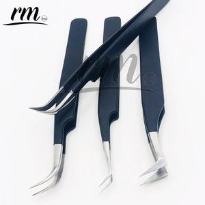 RMI Wholesale Private Label Extension de cils à longue botte Volume Pince à épiler à pointe en argent Acier inoxydable avec pointe en fibre pointue - Product Image 3