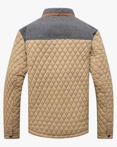 Estilo Vintage con capucha de poliéster Puffer diamante edredón chaqueta contraste puntada acolchado abrigo de invierno a prueba de viento transpirable al aire libre - Product Image 2