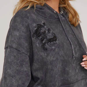 Survêtements pour femmes à lavage acide, design personnalisé, faible MOQ, utilisation en extérieur, vêtements pour femmes, survêtement uni - Product Image 2