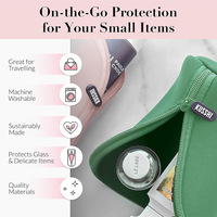 Pochette de maquillage miniature personnalisable pour sac à main et voyage, organiseur de cosmétiques à fermeture éclair, petite pochette pour pinceaux de maquillage, flacons et parfums