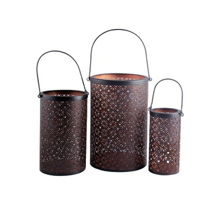 ชุดที่วางเทียนพายุเฮอริเคนแบบตัดออกทำจากโลหะ3ชิ้น - Product Image 3