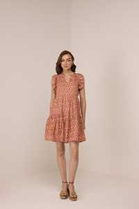 Chic Rhode Mini robe Imara imprimé ludique manches à volants flatteur décolleté en V taille naturelle tissé tissage lavable caractéristique - Product Image 4