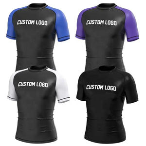 Rashguard à manches courtes personnalisé Surfer Logo MMA/BJJ Compression Shirt Sublimé Jiu Jitsu Design Propre Rash personnalisé Spandex Nylon - Product Image 1