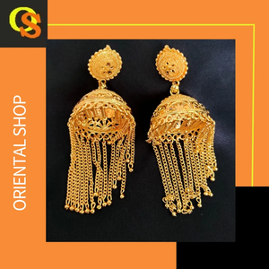 Juego de pendientes de bajo precio con diseño tradicional de 22CT, pendientes Jhumka chapados en oro, joyería para mujer, ropa de exportadores - Product Image 4