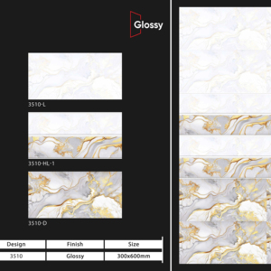 Carreaux muraux en céramique 300x600mm, tendance intérieure, pour salle de bain et cuisine, finition brillante ou mate, texture effet sucre, design mural intérieur luxueux - Product Image 1