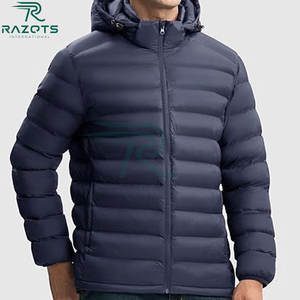 Fabricant personnalisé hommes chaud hiver brillant matelassé doudoune coupe-vent rembourré épais noir à capuche bulle rembourré veste - Product Image 6