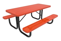 Rectangle en acier galvanisé personnalisé en usine Table de pique-nique commerciale jardin extérieur Table à manger chaise