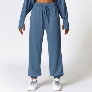 Women's High Waist Baggy Flared Sweatpants High Quality Embroidery Print <b>Decoration</b> <b>Winter</b> Casual Streetwear Solid Pattern - Product Image 4
