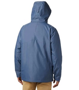 Men Custom Logo Design Streetwear Windbreaker Rain Jacket 100% Polyester <b>Waterproof</b> <b>Sealed</b> Blue Color Zipper Men Rain Jackets - Product Image 2