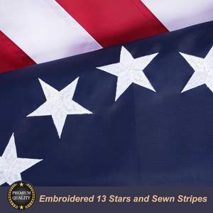 "13-Star American <b>Flag</b> 5x8ft Embroidered Betsy Ross Design for 250th Anniversary Heavy Duty Outdoor Fiberglass Flagpole" - Product Image 5