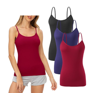 เสื้อกล้ามออกกำลังกายผู้หญิงแบบสบายๆ ผ้าถักไร้ตะเข็บ ระบายอากาศได้ดี ผลิตจากผ้าฝ้ายผสมสแปนเด็กซ์ เนื้อผ้านุ่ม ยืดหยุ่น สวมใส่สบาย จากบังกลาเทศ - Product Image 1