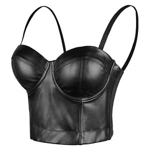 Sujetador de Cuero para Mujer, Talla Grande, Ligero, Transpirable, Nuevo Estilo con Corte Inspirado en la Moda, Interior Suave, Logotipo Frontal, Alta Sujeción - Product Image 1