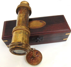 12 "náutico hecho a mano hermosa caja de madera para telescopio marino antiguo portátil náutico pirata latón telescopio regalo - Product Image 6