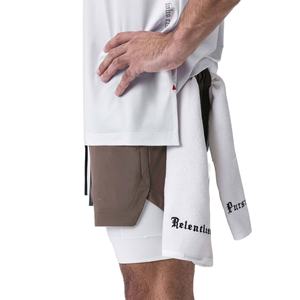Short décontracté à cordon de serrage pour hommes avec taille élastique Double couche Coupe décontractée et sorties décontractées 100% coton avec personnalisation - Product Image 2
