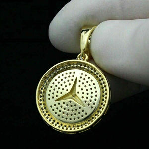 2ct Round Moissanite Diamond Pendant & Charm para hombres 925 Silver - Product Image 2