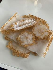 HARDENS Plateau de service en résine époxy fait à la main Essentiels de cuisine uniques pour la maison Restaurant Hôtel Plateaux de service décoratifs - Product Image 5