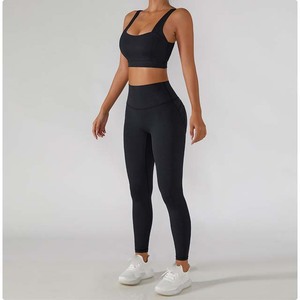 Conjunto de mallas y sujetador deportivo para mujer, ropa deportiva para entrenamiento, correr, Yoga, novedad - Product Image 2