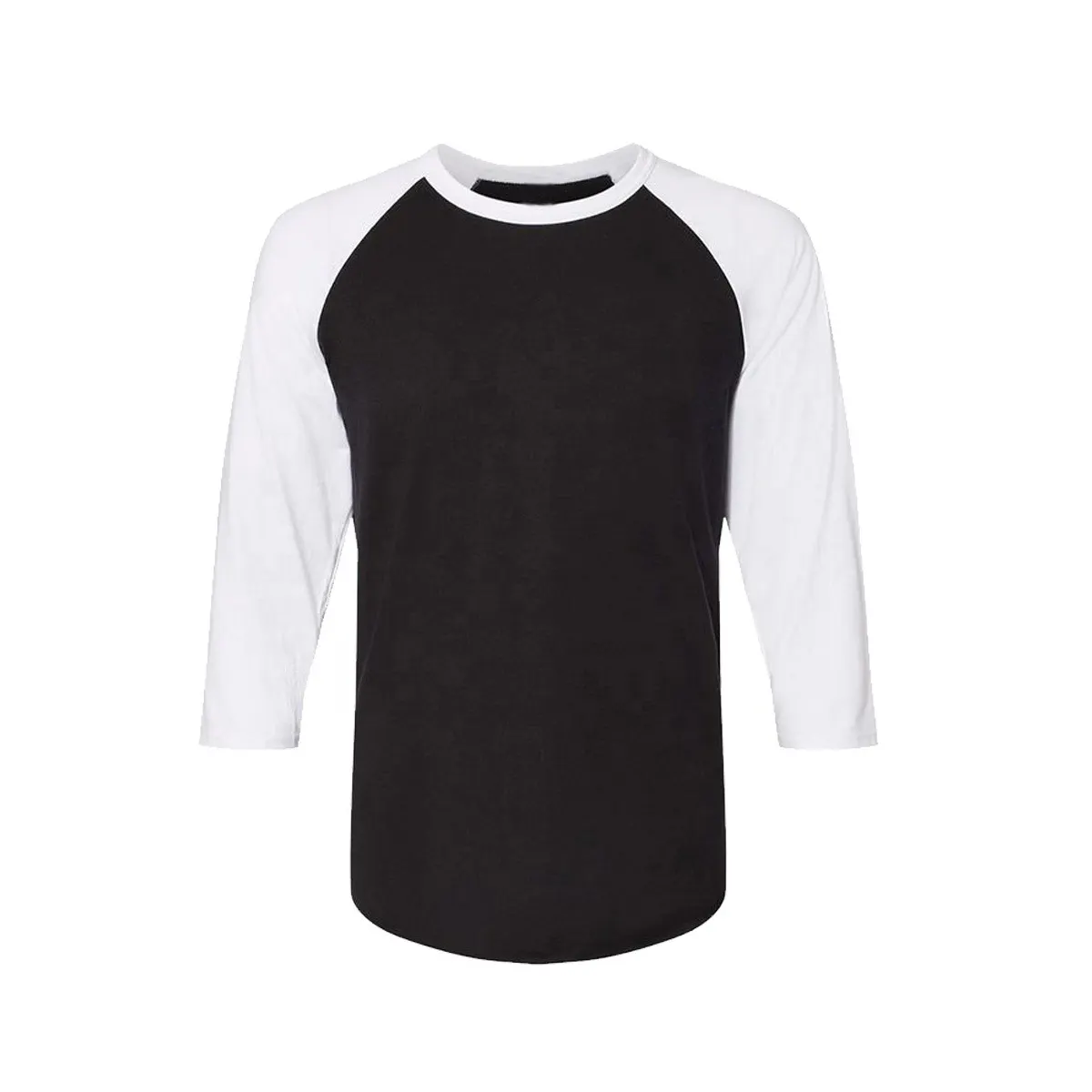 Nova Chegada Personalizado 3/4 manga baseball t shirt Atacado Baixo Preço Baixo MOQ Melhor Qualidade Tecido